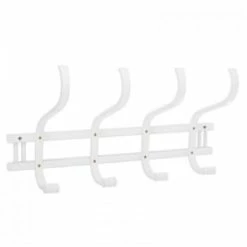 Wadiga Portemanteaux Et Patères Portemanteau Mural En Bois Blanc -Meubles d'appoint Soldes portemanteau mural en bois blanc 4