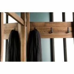 MACABANE Portemanteaux Et Patères Portemanteau Pliable 4 Ventaux En Teck Recyclé -Meubles d'appoint Soldes portemanteau pliable 4 ventaux en teck recycle 3