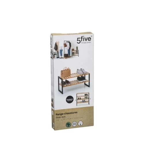 Five Simply Smart Meubles D'entrée Et à Chaussures Range Chaussures Empilable 6 Paires Bambou 5 Five Simply Smart Meubles D'entrée Et à Chaussures Range Chaussures Empilable 6 Paires Bambou – Image 3