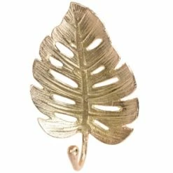 Wadiga Portemanteaux Et Patères Set De 3 Patères En Métal Doré Feuilles -Meubles d'appoint Soldes set de 3 pateres en metal dore feuilles 1