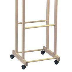 Altobuy Valets De Nuits Et Portants Valet De Nuit Naturel Sur Roulettes -Meubles d'appoint Soldes valet de nuit naturel sur roulettes 4