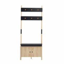 Baita Meubles D'entrée Et à Chaussures Vestiaire D'entrée Effet Chêne Et Gris H185cm Bois Et Gris