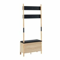 Baita Meubles D'entrée Et à Chaussures Vestiaire D'entrée Effet Chêne Et Gris H185cm Bois Et Gris -Meubles d'appoint Soldes vestiaire d entree effet chene et gris h185cm bois et gris 5